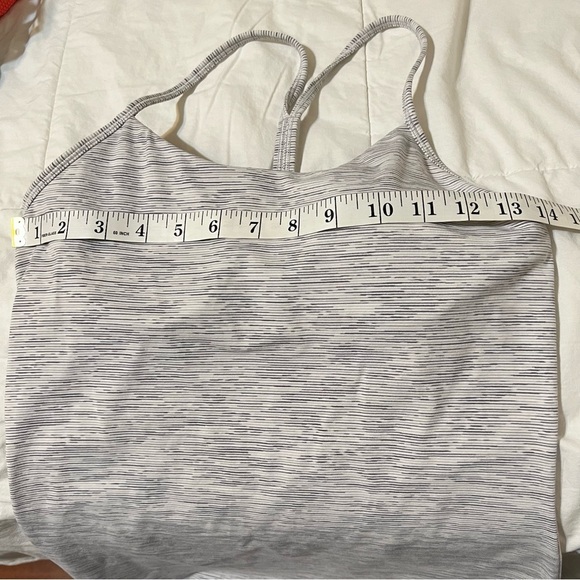 Lululemon power Y tank top heathered gray light and white size 6 space dye - Picture 11 of 14